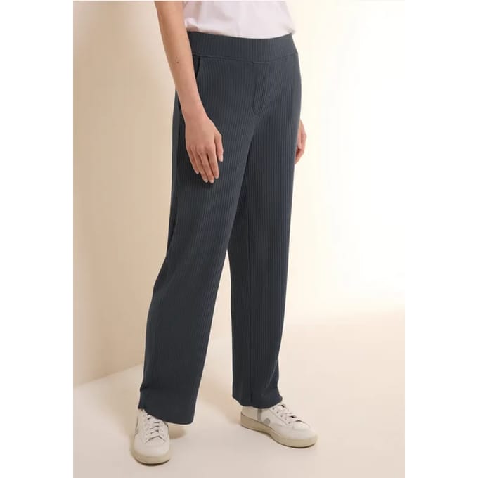 Jersey broek met geribde structuur