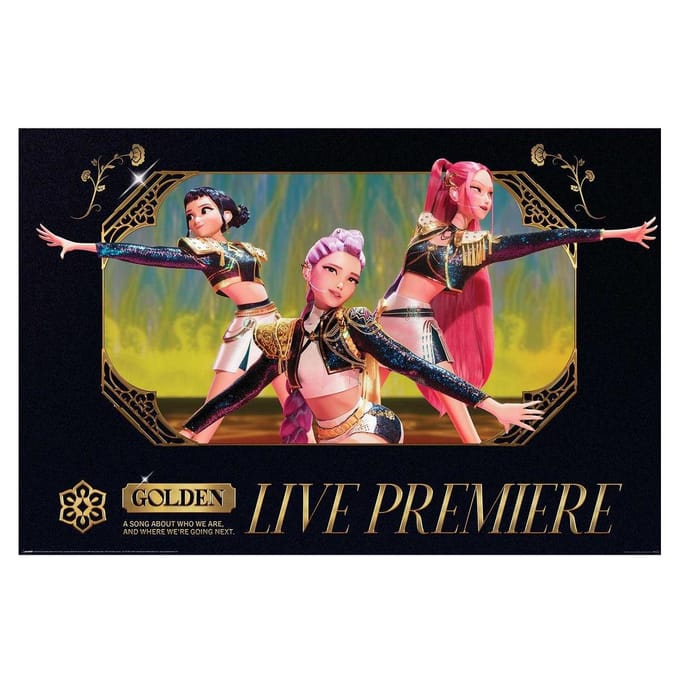 K-Pop Demonenjagers Gouden Live Maxi Poster One Size zwart