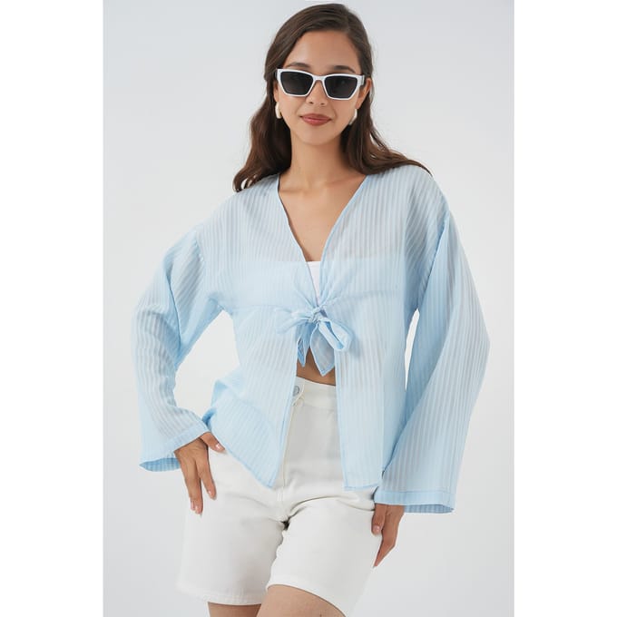 V-hals Blouse met Strik