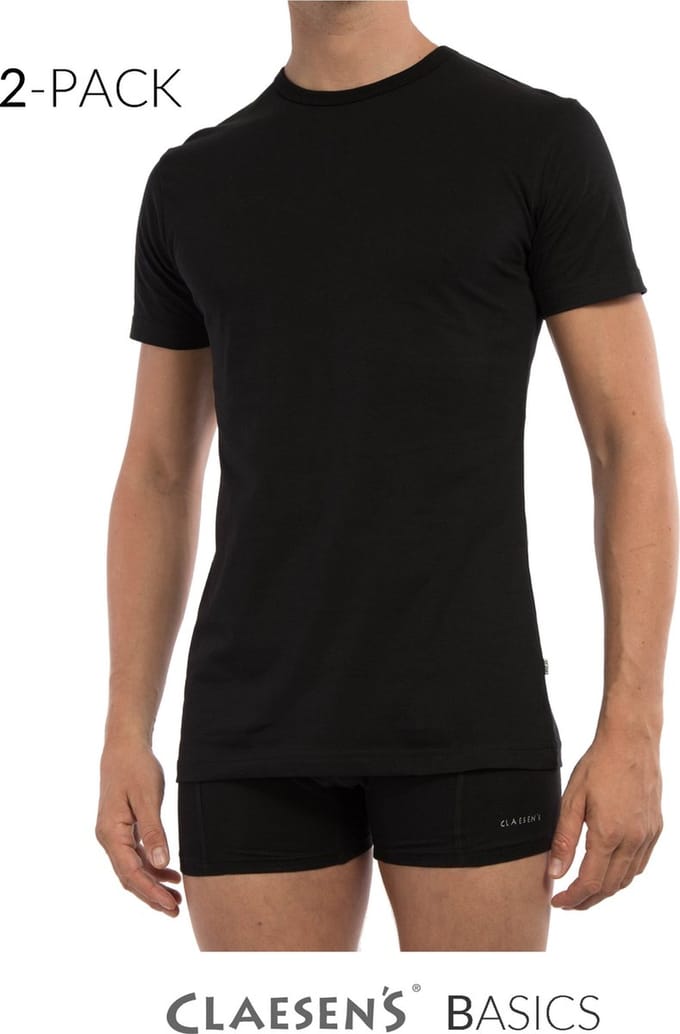 Claesen's® - Heren T-Shirts 2-Pack ZwartCL 1021-Black-M