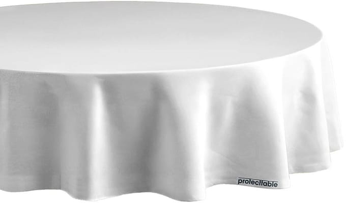 Protecttable - Rond Tafelzeil Uni Wit Ø138cm - Tafelkleed Afwasbaar - Kunststof