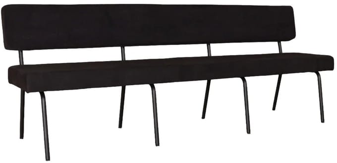 Eetkamerbank 220cm Wendy zwart stof eetbank