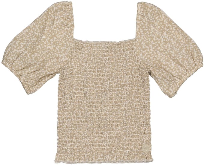 Meisjes t-shirt - Dess - AOP Creme bloemen