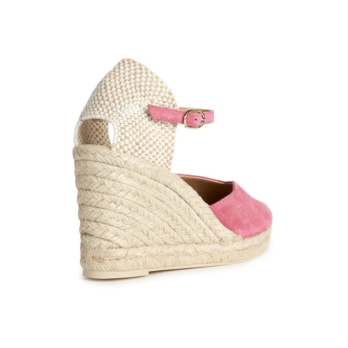 Geox D GELSA Leren Dames Sandalen In Cyclaamkleur