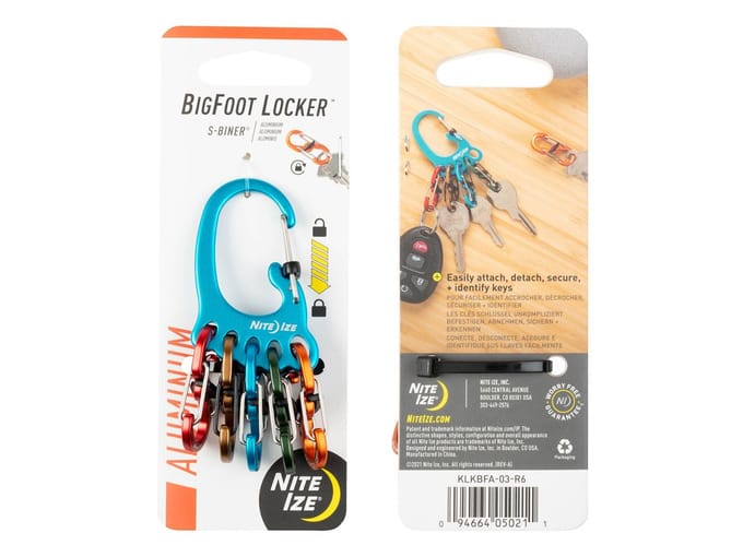 Nite Ize BigFoot Locker Sleutelhanger Aluminium - Assortiment S-biner in diverse kleuren