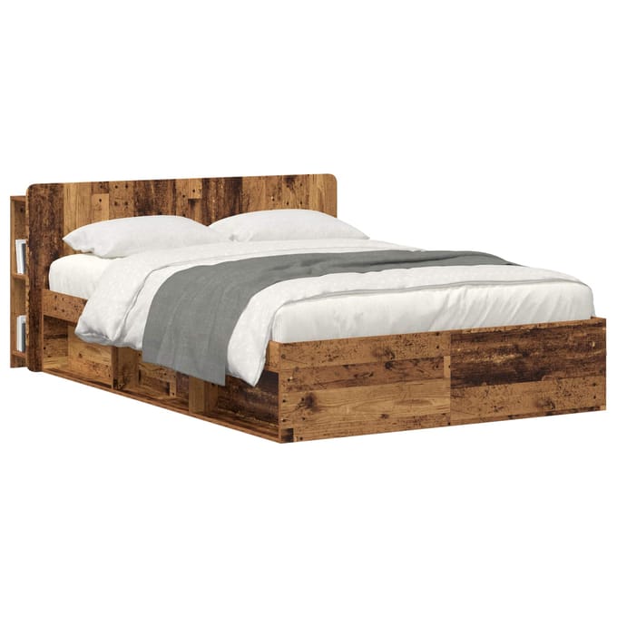 vidaXL - Hoofdeinde - Kast - met - opslag - Oud - hout - Bewerkt - hout