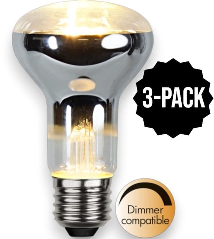 3-Pack | Reflector lamp - E27 - R63 - 4W - Extra Warm Wit - 2700K - Dimbaar - Reflector lamp