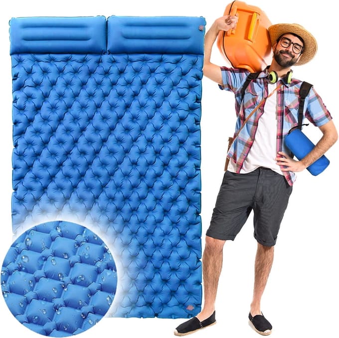 Slaapmat - 2 persoons - 195x120x7cm - blauw