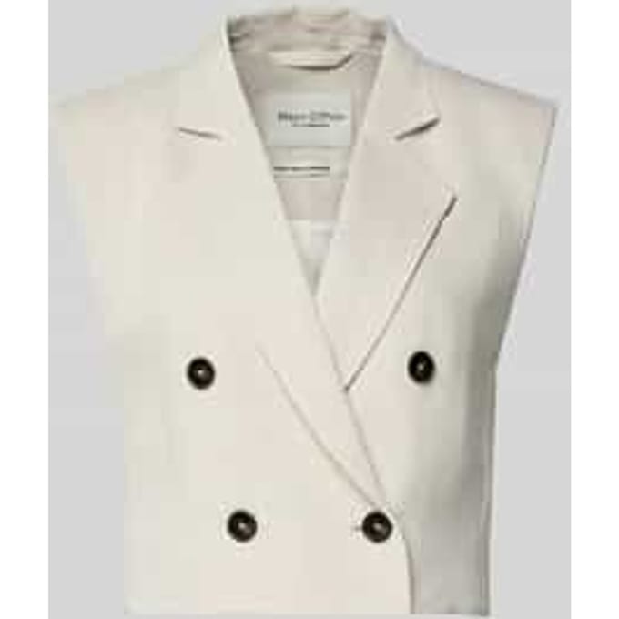 regular fit bodywarmer van mix van viscose en linnen