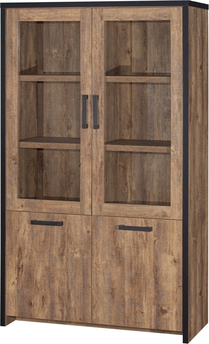Belfurn - Vitrinekast  Eunice in decor mango bruin en zwart