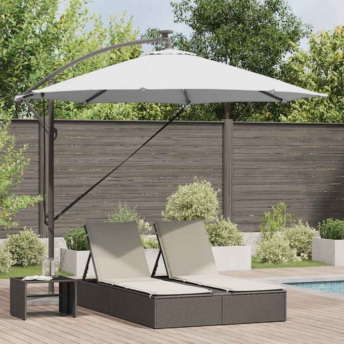 vidaXL - Parasol - 294 - x - 294 - x - 248 - cm - Polyester - en - Aluminium - Zand