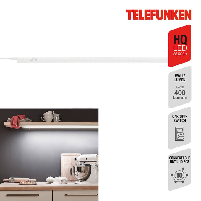 Telefunken LED meubelverlichting Hephaistos, wit, lengte 87 cm