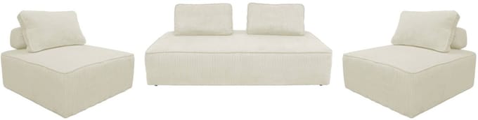 sweeek - Set fauteuils voor modulaire 4-zits bank corduroy - lao