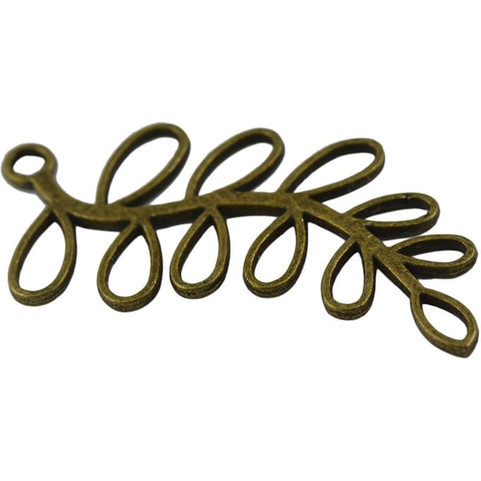 20 Pièces Breloques Pendentifs Connecteur Feuille Branche Creuse Rétro DIY Fabrication de Bijoux 55mm bronze