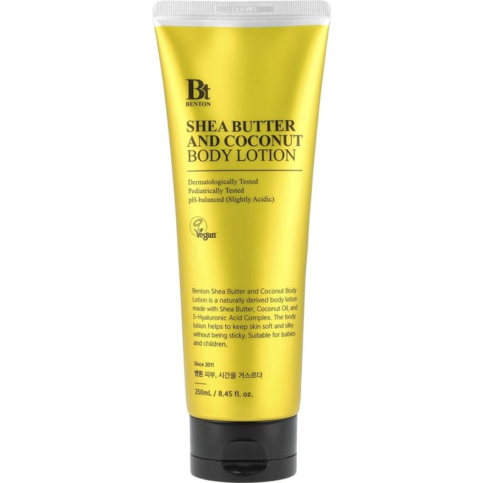 Benton, Shea Butter and Coconut Body Lotion, 8.45 fl oz (250 ml) yellow