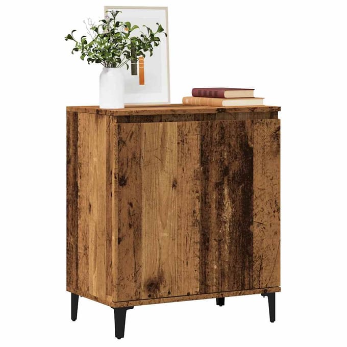 vidaXL - Dressoir - 60x35x70 - cm - bewerkt - hout - oud - houtkleurig