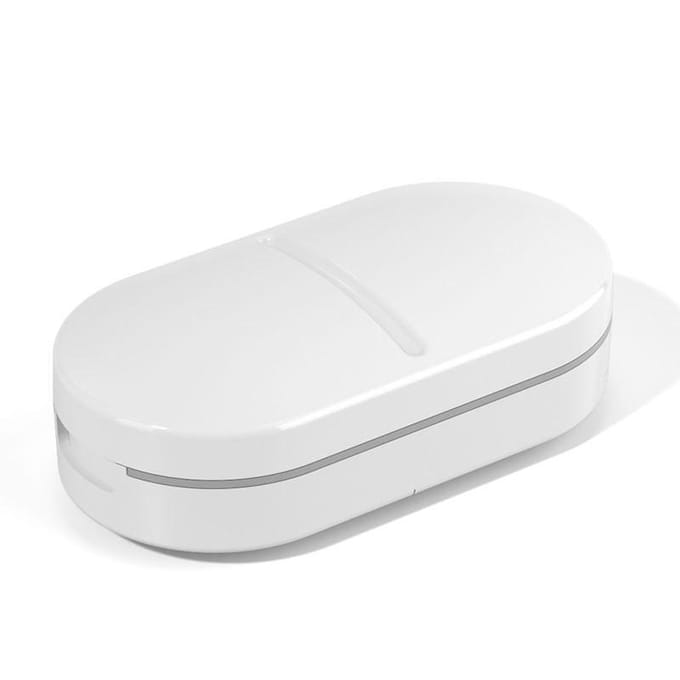 Coupe-pilule avec boîte de rangement Invisible, Portable 2 en 1, Mini pilule, médicaments, diviseur anti-poussière, organisateur, broyeur, boîte à pilules blanc