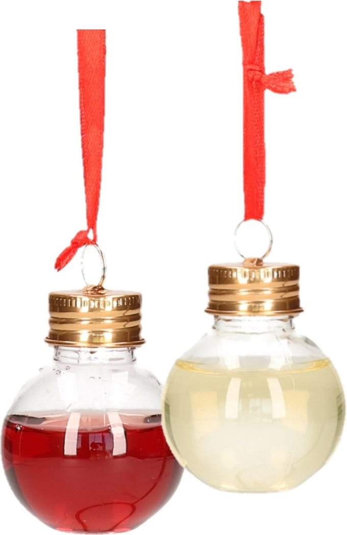 Stern Fabrik kerstballen - vulbaar met wijn - 6x st - 50 ml - kunststof - 6 cm