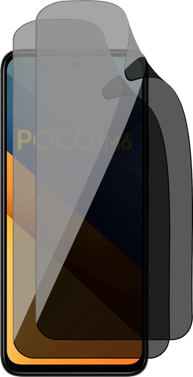 Privacy Screenprotector geschikt voor Poco M6 - 2x FlexGuard Screen Protector