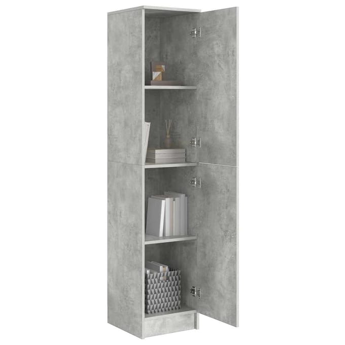 vidaXL - Highboard - Beton - Grijs - 35 - x - 39 - x - 168 - cm