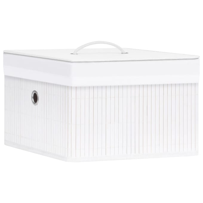 vidaXL - Opbergboxen - 4 - st - bamboe - wit