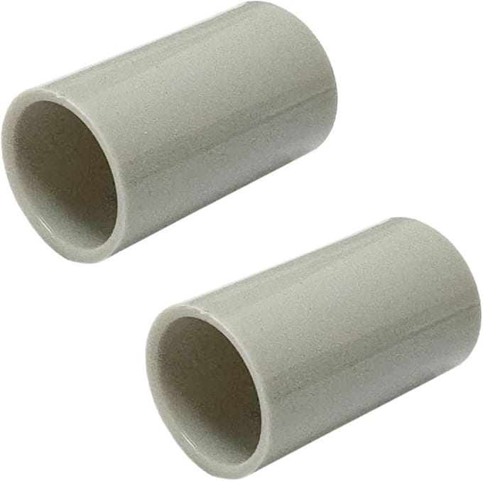 Set van 2 Rechte Koppelingen voor Buis 16 mm Grijs IP40