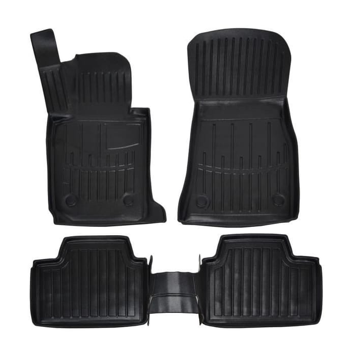 Tapis de sol - SCOUTT - BMW 3 (F30/F31) - Caoutchouc Premium - Conception 3D - Résistant à l'eau noir