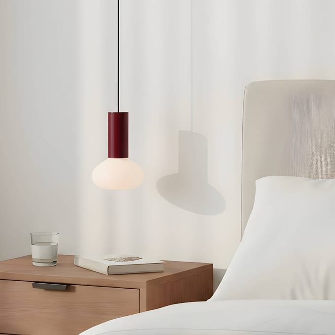 ALDEX Hanglamp Flo, rood, 1-lamp, glas