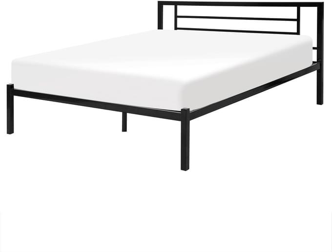 CUSSET - Tweepersoonsbed - Zwart - 160 x 200 cm - Metaal