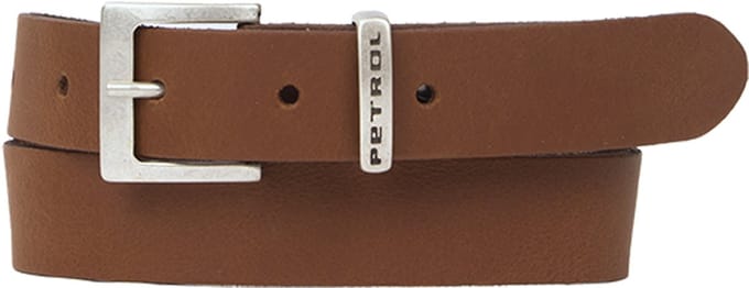 Petrol Industries Riem Jongens - Broekriem - Verstelbaar - Leer - Cognac - 75 cm