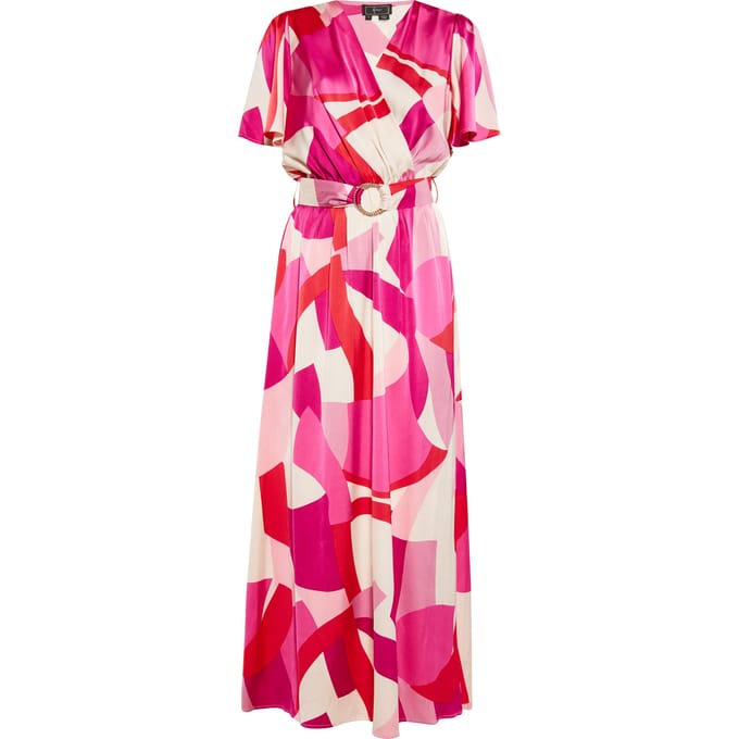 Faina Jurk Dames Roze Veelkleurig