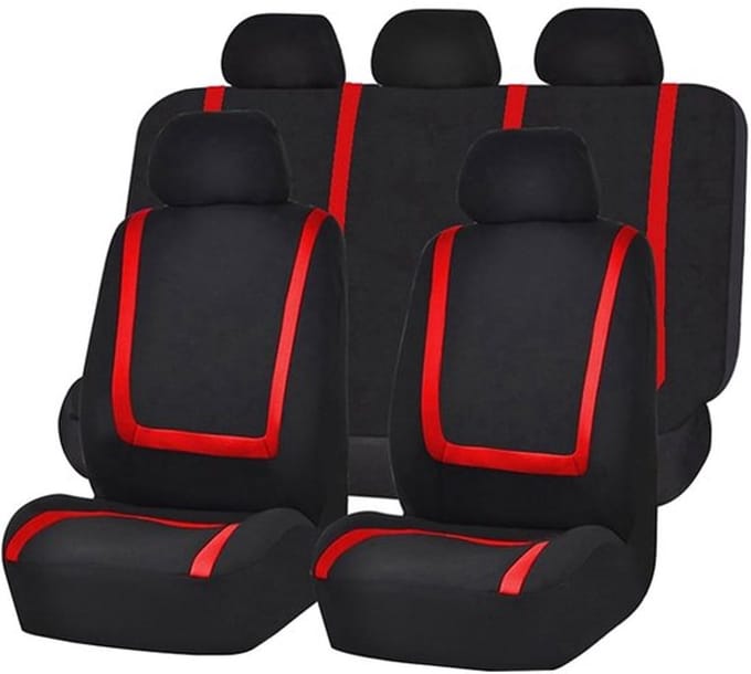Klassieke auto stoelhoezen, rood, complete set