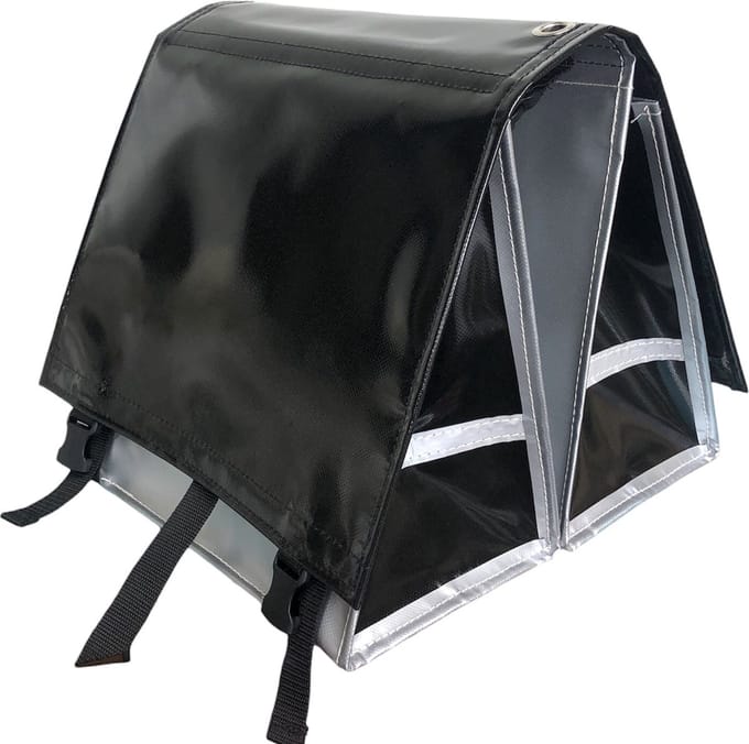 Du Baj large LUXE - Dubbele Fietstas - 45 l - Black Silver Black