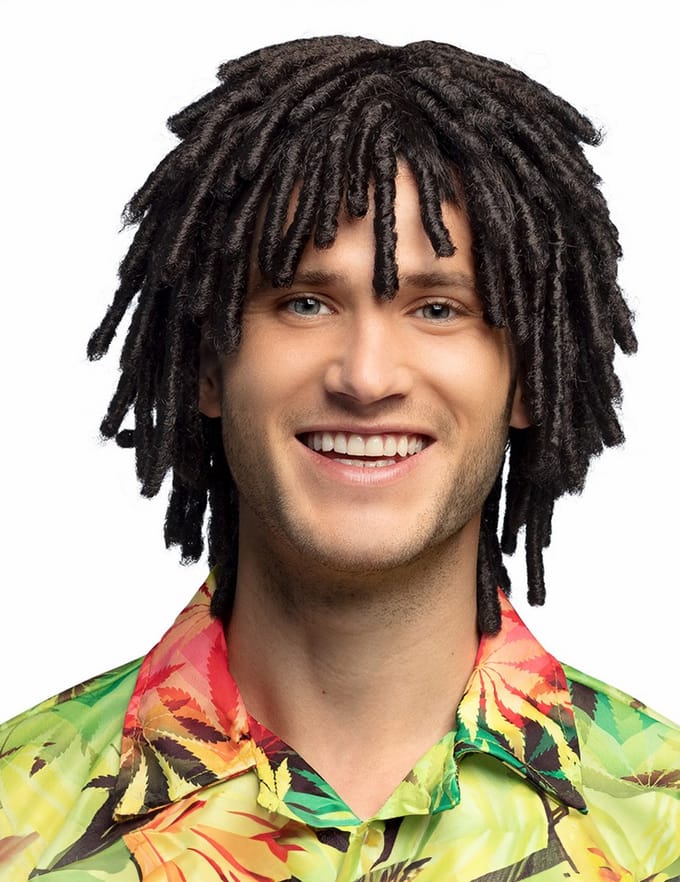 Boland - Pruik Levi Zwart - Krullen - Halflang - Mannen - - Rasta - Jamaica