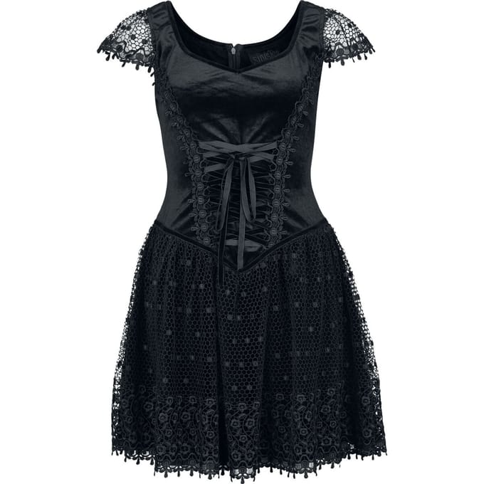 Sinister Gothic - Gothic Mini-jurk - Gothic mini-jurk - S tot L - voor Vrouwen - zwart