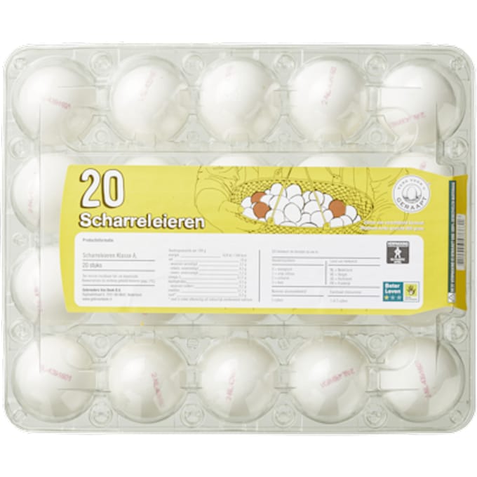 Scharreleieren s/m 20 stuks