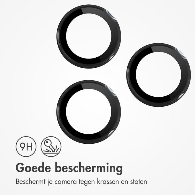 imoshion Camera Lens Protector - Geschikt voor iPhone 15 Pro Max/ iPhone 15 Pro - 2 Pack - Zwart