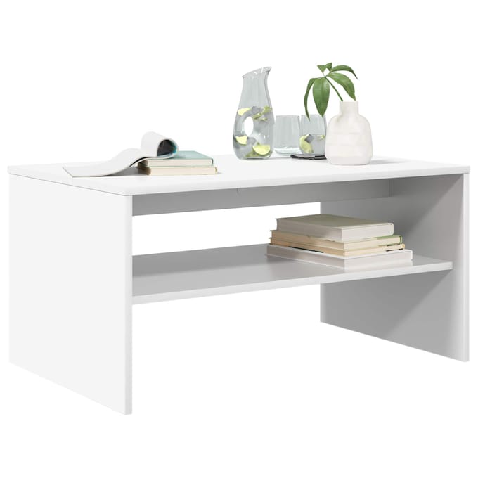 vidaXL - Salontafel - Wit - 80 - x - 50 - x - 40 - cm - Bewerkt - hout