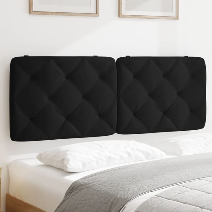vidaXL - Hoofdbordkussen - 140 - cm - fluweel - zwart