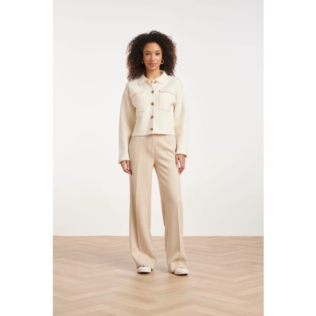 Smashed Lemon Wide leg broek van geweven stof met visgraatstructuur |