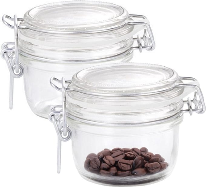 Bormioli Rocco Voorraad/weckpot - 2x - glas - transparant - 8 x 7 cm - 125 ml