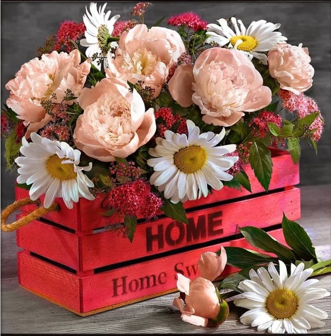 Artibalta Diamond Painting Bouquet Home warmth 40x40 cm