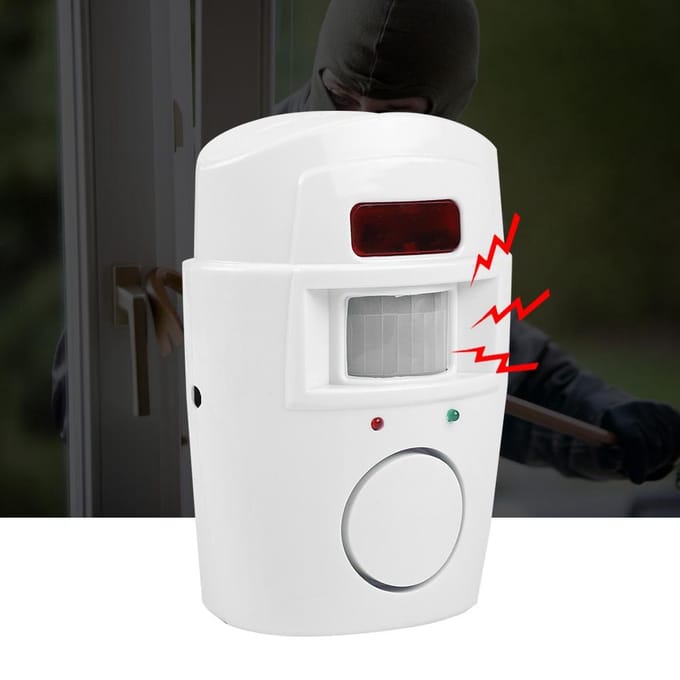 Draadloze PIR Bewegingssensor Detector Beveiligingsalarmsysteem Afstandsbedieningen voor Thuis Garage white