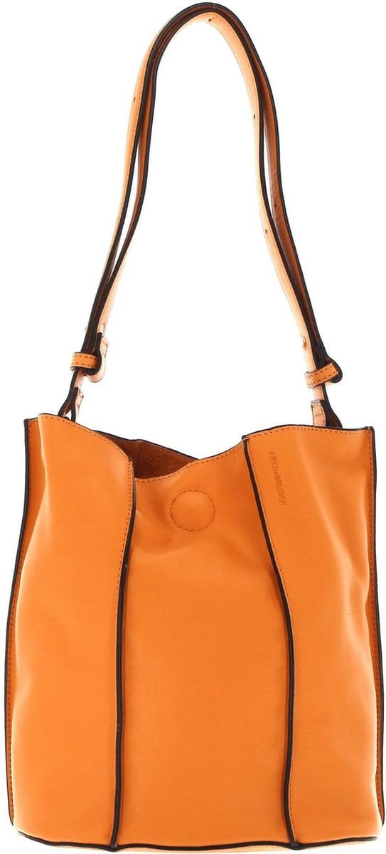 FREDsBRUDER Leren Schoudertas FB Midi Bucket Melon Oranje