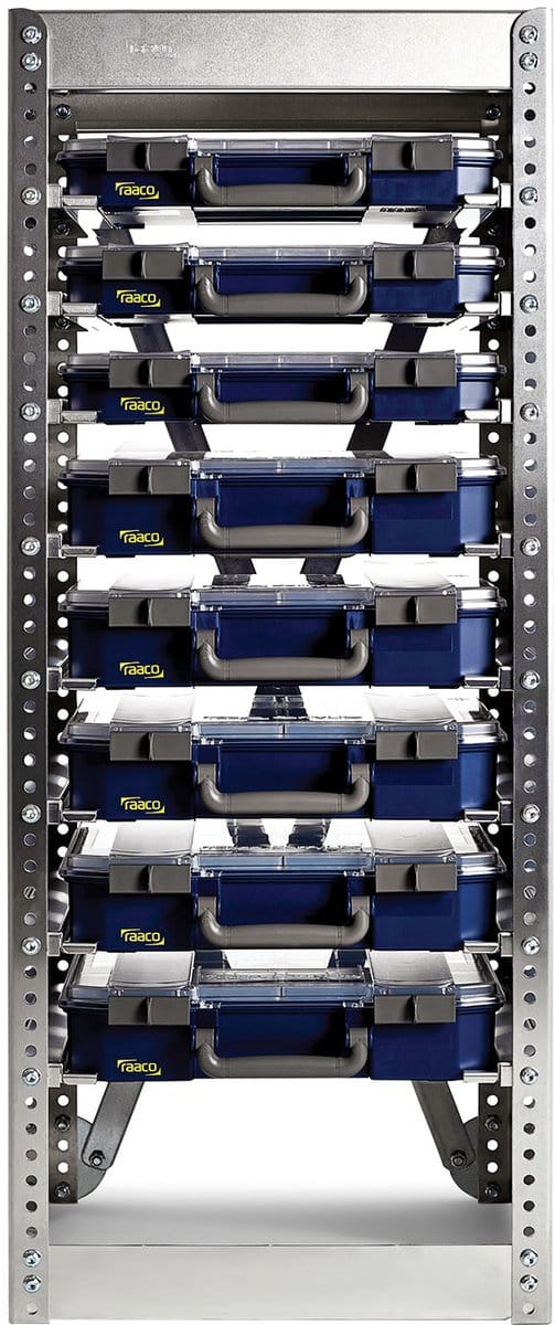 Raaco CarryLite Opbergrek S258 + 8 koffers