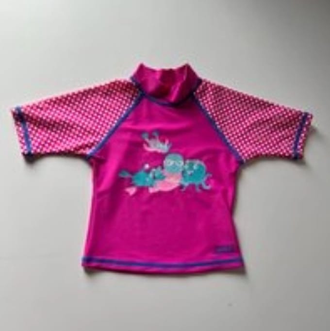 Zoggs - zwemtshirt - roze - korte mouwen - maat 6-12 maanden