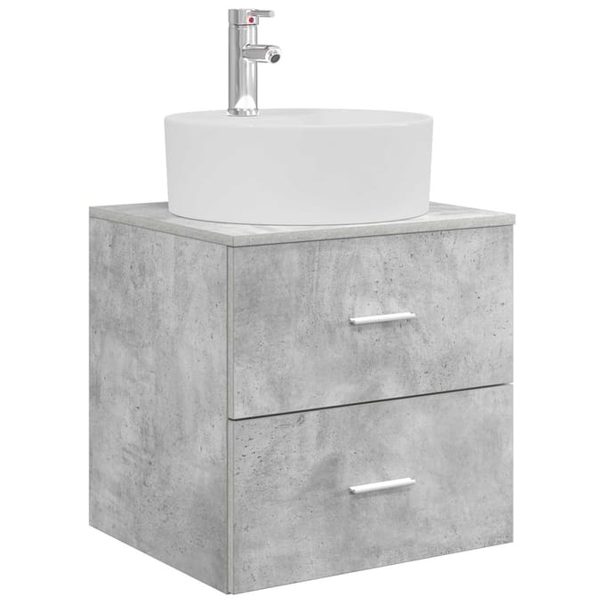 vidaXL Wandgemonteerd wastafelmeubel Betongrijs 49,5 x 44,5 x 82 cm