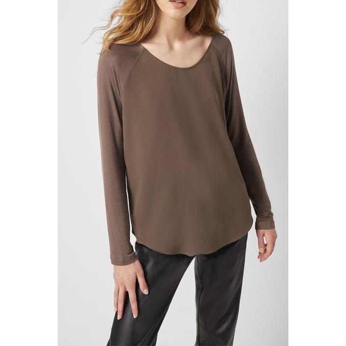 French Connection Polly Plains Ls Top Deep Moss Größe: XS | Longsleeves Outlet | Damen