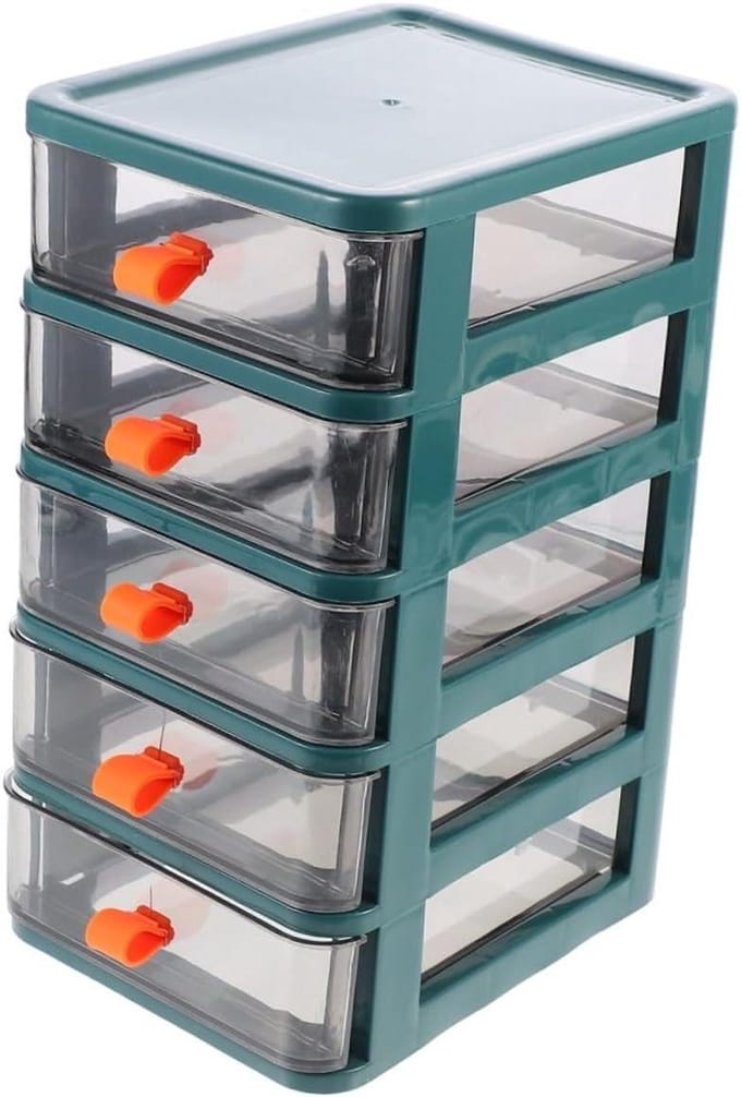Make-up Container - Bureau Organizer - Bureau Opruimen - Multi-deck Lade Ontwerp - 25.6x17x13.4 cm - Groen
