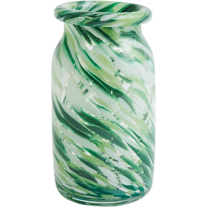 HAY Splash Vaas - green swirl - S roll neck
